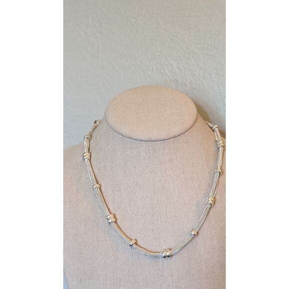 Dana Buchman Silver Tone Multi Chain Beaded Station Necklace NWOT - Picture 7 of 7